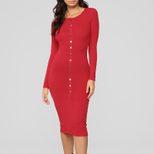 Womens Button Up Dress Stylish Solid Color Spring Fashion Sexy Fit Wholesale Available custom pa
