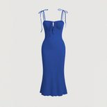 Bodycon Mermaid Dress Adjustable Drawstring Sleeveless Slim Fit Evening Party or Cocktail Wear W