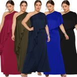 Plus Size Womens Off Shoulder Loose Dress Comfortable Fabric Casual Summer Wear