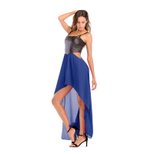Chiffon Spliced Maxi Dress Sleeveless Waist Exposing Elegant Design Spring Summer Fashion for Wo