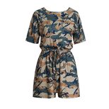 Womens Casual Jumpsuit Floral Print Camouflage Drawstring Spring Summer Fashion Wholesale Availa