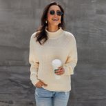 Womens Oversized Turtleneck Sweater Batwing Long Sleeves Warm Knit Fabric Versatile Style Perfect for Winter Wea