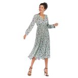 Floral Chiffon Maxi Dress Long Sleeve Casual Style Elegant Design Perfect for Spring Occasions W
