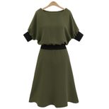 A Line Dress Plus Size Elastic Waist Mid Length Slimming Fit Summer Casual Wear Wholesale Availa
