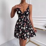 Vintage Floral French Style Womens Slip Dress Elegant A Line Silhouette Adjustable Straps Lightw