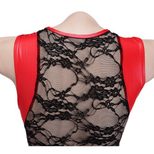 A Line Lace and Faux Leather Dress Stylish Sexy Nightclub Wear Perfect for Parties and Events Wh