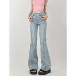 High Waisted Flared Jeans for Women Vintage Design Wide Leg Slim Fit Floor Length Casual Wear Wholesale Availabl