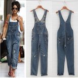 Womens Distressed Denim Overalls Casual Style Adjustable Straps Comfortable Fit Perfect for Summ