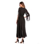 Womens Chiffon Maxi Dress Deep V Neck Color Block Flowy Design Spring Summer Fashion Wholesale A