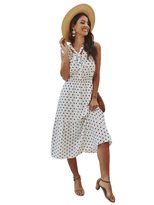 Polka Dot Maxi Dress Original Design Spring Summer Collection Elegant Style Wholesale Ready to S