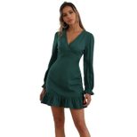 V Neck Long Sleeve Dress Elegant Design Autumn Winter Style Comfortable Fabric Wholesale Availab
