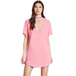 Casual V Neck Short Sleeve Solid Color Dress Fashionable Design Comfortable Fit Spring Wear Whol