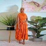 High Waist Pleated Maxi Dress for Women Solid Color Long Sleeve Elegant Style Perfect for Autumn Winter Wholesale