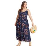 Plus Size Womens Floral Maxi Dress with Spaghetti Straps Comfortable Fit for Summer in 1XL to 4XL