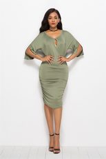 Plus Size Womens Summer Dress Pleated Skirt Sexy V Neck Comfortable Fabric Casual Wear