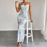 Floral Maxi Dress High Waist Casual Style Sleeveless Summer Fashion Wholesale Available OEM ODM