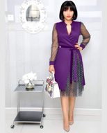 Plus Size African Polka Dot Mesh Patchwork Dress Elegant Design Perfect for Summer Events Wholes