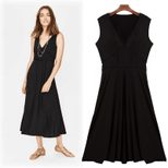 Summer A Line Dress for Women V Neck Sleeveless Slim Fit Waist Defining Perfect for Casual Outin