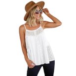 Lace Cami Tank Top for Women Loose Fit Button Detail Open Back Casual Summer Wear Wholesale Avai