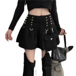 Ripped Denim Pleated Skirt Unique Design Removable Style Summer Fashion Casual Wear Wholesale Av