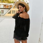 Off Shoulder Long Sleeve T Shirt for Women Casual Fit Soft Fabric Spring Summer Wear