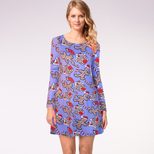Long Sleeve Printed Dress Casual Style Autumn Winter Christmas Occasion Wholesale Available read