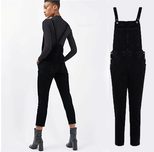 Womens Distressed Denim Overalls Casual Style Adjustable Straps Comfortable Fit Perfect for Ever
