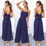 Polka Dot Tie Front Casual Jumpsuit Womens Fashion Summer Style Trendy Design Ready to Ship Whol