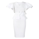 Elegant Ruffle Hem Bodycon Dress Solid Color Chic Design Perfect for Parties Wholesale Available