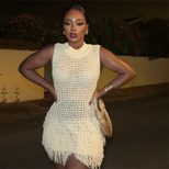 Summer Womens Dress Fashionable Sexy Sleeveless Hollow Out Elegant Perfect for Parties and Event