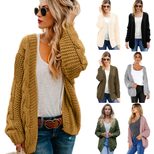 Womens Mid Length Cardigan Sweater Long Sleeve Cozy Knit Winter Fashion Wholesale Available