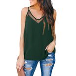 Womens Mesh Tank Top European Style V Neck Sleeveless Loose Fit Casual Wear Wholesale Available
