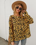 Leopard Print Sweater Original Design Elegant Style Long Sleeve Autumn Winter Wholesale Availabl
