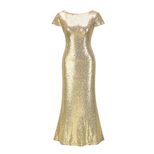 Elegant Mermaid Evening Dress Sequined Bodycon Fit Sleeveless Floor Length Perfect for Parties a