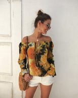 Womens Summer Long Sleeve Off Shoulder Top Original Design Lightweight Fabric Trendy Style Perfe