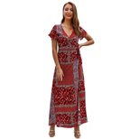 Bohemian V Neck Short Sleeve Dress Summer Collection Unique Design Lightweight Fabric Perfect fo