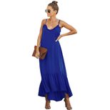 High Waist Maxi Dress for Women Sleeveless Loose Fit Solid Color Summer Vacation Wear