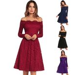 Lace Long Sleeve Dress Elegant Design Sexy Fit Spring Summer Fashion Perfect for Parties and Spe