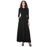 Womens Long Sleeve Dress Loose Fit Solid Color Pocket Design Autumn Fashion for Casual Wear Whol