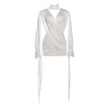 Long Sleeve Bodycon Dress Hollow Out Design Deep V Neck Waist Cutout Autumn Winter Fashion OEM A