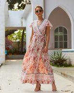 Summer Floral Maxi Dress for Women Casual Sexy Comfortable Perfect for Vacation Ready to Ship