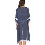 Womens Crochet Floral Patchwork Tassel Irregular Midi Beach Cover Up Dress Lightweight Bohemian