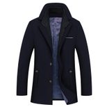 Mens Casual Overcoat Thickened Wool Fabric Lapel Collar Business Style Perfect for Middle Aged W