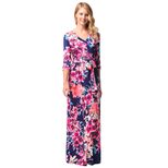 Floral Print Maxi Dress for Women V Neck Mid Sleeve Summer Casual Wear customizable
