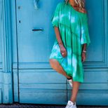 Off Shoulder Floral Dress for Women Loose Fit Comfortable Fabric Spring Summer Casual Wear