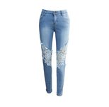 Lace Panel Skinny Jeans for Women Comfortable Fit Casual Wear Available in S to XL Wholesale Ready to ship