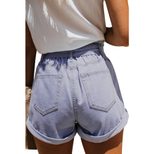 High Waisted Denim Shorts Rolled Hem Loose Fit Plus Size Summer Casual Wear for Women Wholesale