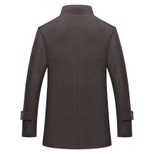 Mens Casual Overcoat Solid Color Thickened Slim Fit Stand Collar Large Fur Collar Business Attir