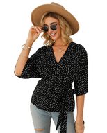 Womens Polka Dot Blouse Stylish Design Long Sleeve Comfortable Fabric Autumn Winter Fashion Whol