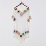Bohemian Beach Cover Up Long Sleeve Hollow Out Loose Fit Crochet Design Perfect for Summer Vacat